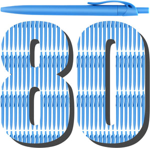 BLUE Pens Bulk 80 Pack Red Click Pens 1.0MM BLUE Ink