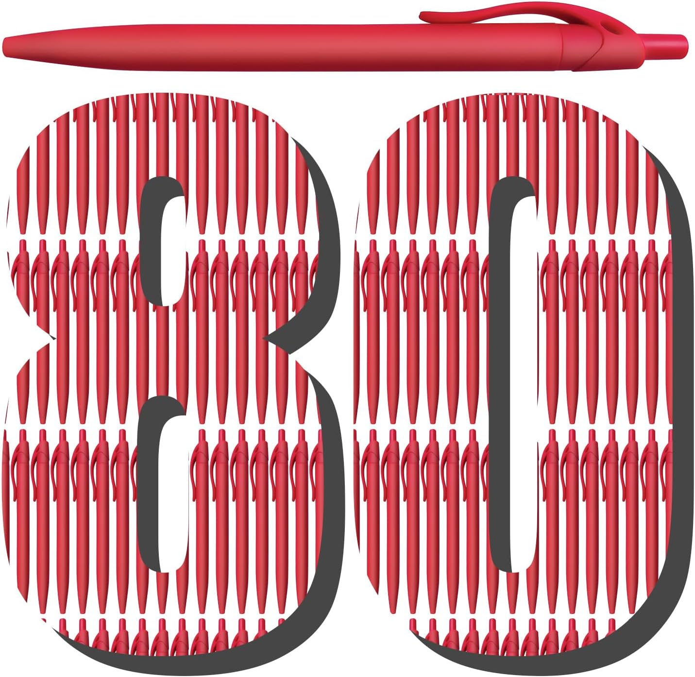 RED Pens Bulk 80 Pack Red Click Pens 1.0MM Red Ink
