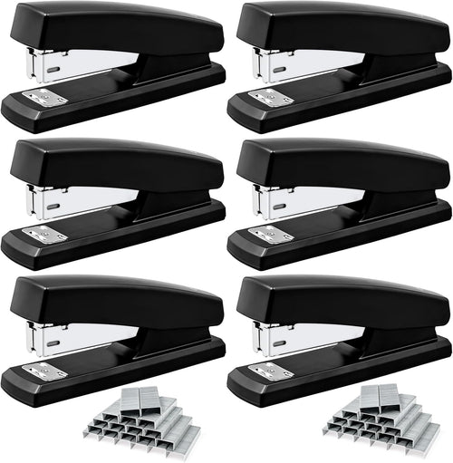 6 Pieces Desktop Staplers with 3000 Staples